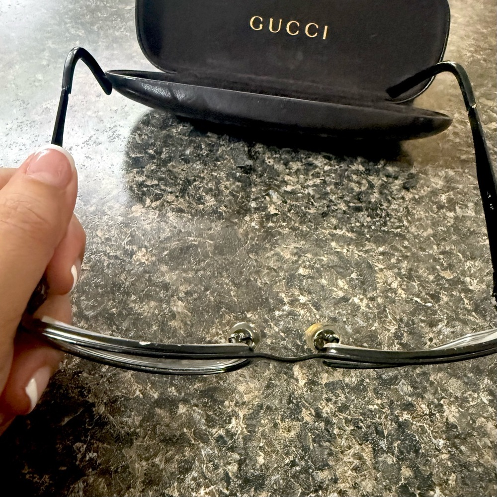 Prescription Gucci Black Rectangular Eyeglasses W… - image 6